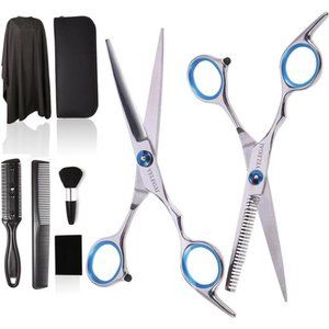 Hair Cutting Scissors Kit,11 Pcs Professional Haircut Scissors Kit with Scissors